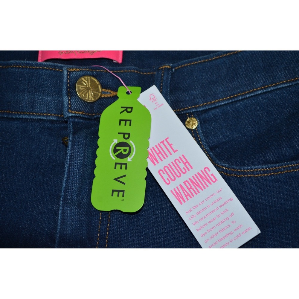 Lilly Pulitzer Eagan Jeans High Rise Size 12 Bennett Wash Style 013597 Skinny - Picture 2 of 11